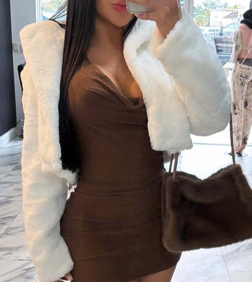 Sleeveless Halter Moca Dress