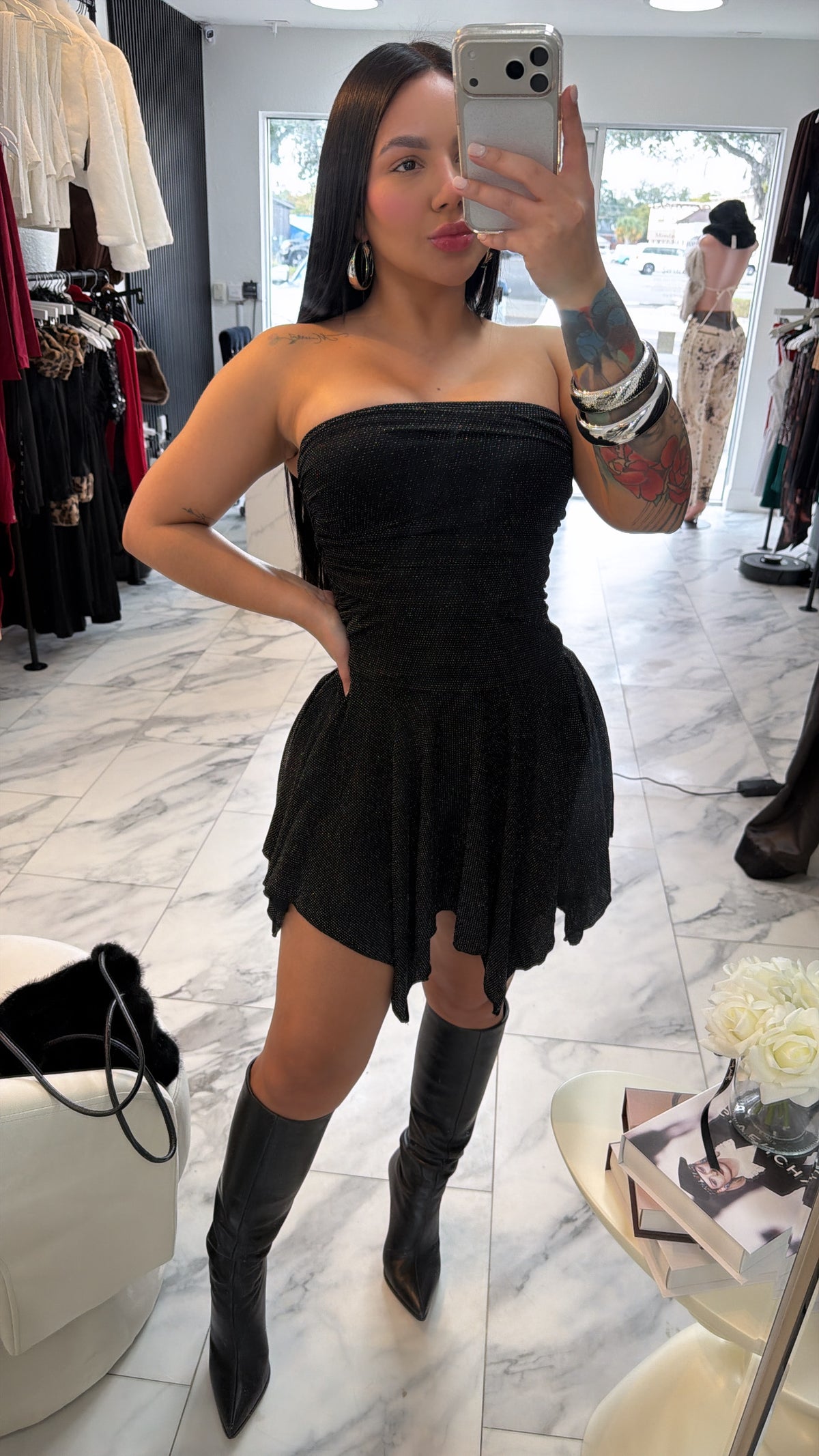 Sleeveless glitter dress